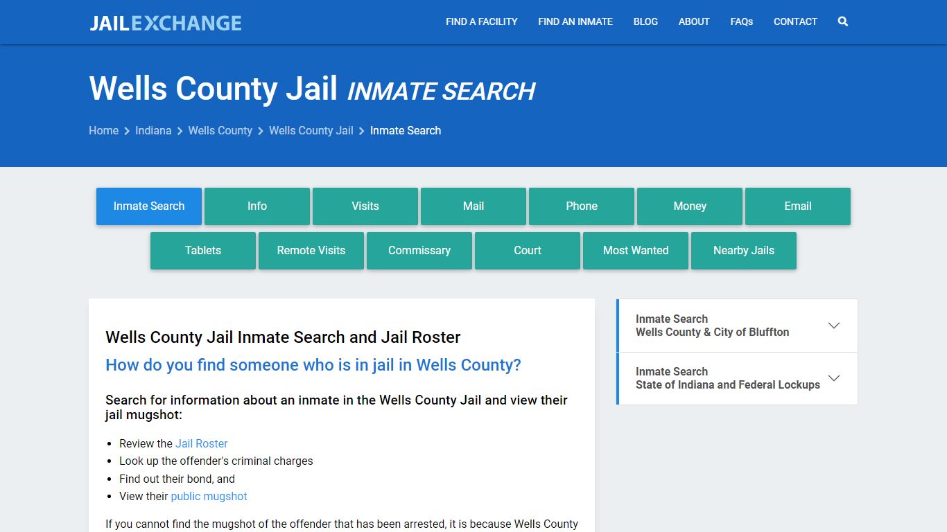 Inmate Search: Roster & Mugshots - Wells County Jail, IN